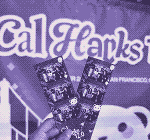 Photo booth at a Cal Hacks event